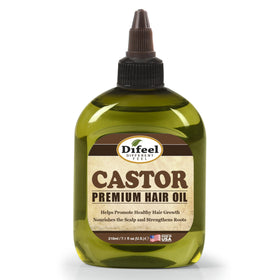 Difeel front bottle showing label and 7.1 oz size, conveys pure castor oil benefit