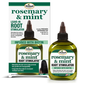 Difeel front packaging of rosemary and mint root stimulator 7.1oz, clear benefit visible