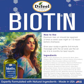 Difeel applying oil to scalp for targeted nourishment and reduced breakage