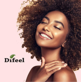 Difeel on mid-lengths and ends with visible shine and reduced frizz