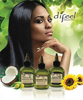 Difeel on braids lifestyle shot showing safe use on protective styles for longer-lasting moisture
