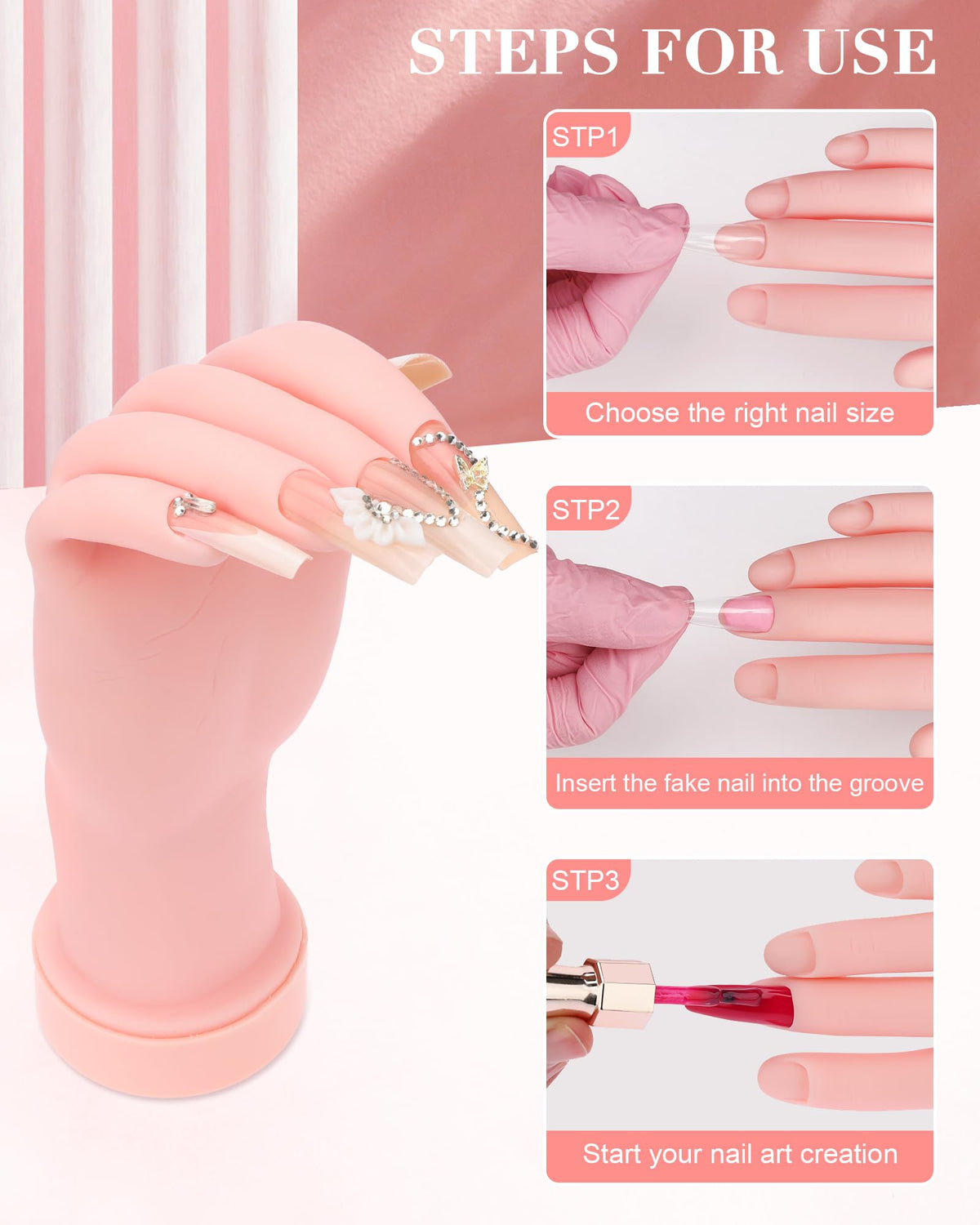 Difenni cylindrical base view showing stable support for tabletop nail work