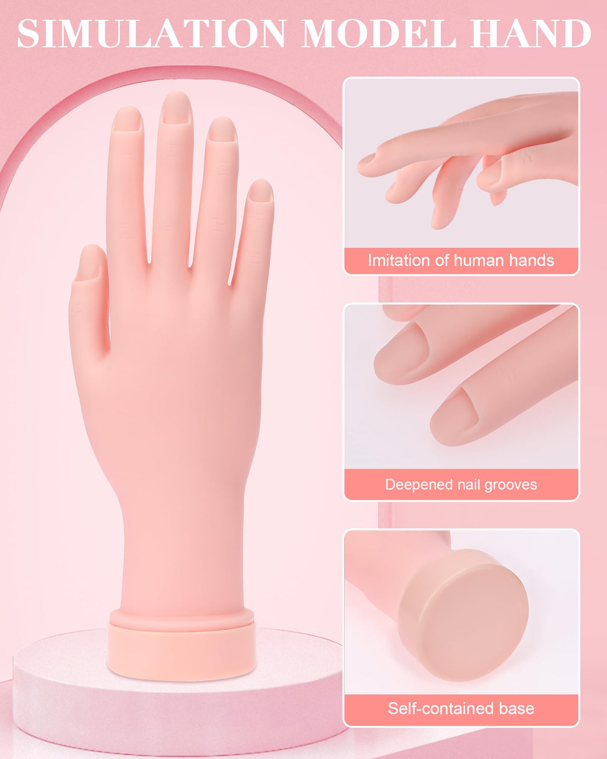 Difenni close-up of flexible fingers highlighting bendability for realistic practice