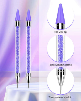 Difenni close-up of purple replaceable wax tip for precise gem pickup