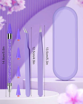 Difenni applicator picking rhinestone on nail for fast, neat decoration