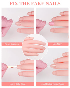 Difenni detail of a practice nail tip inserted demonstrating secure tip placement
