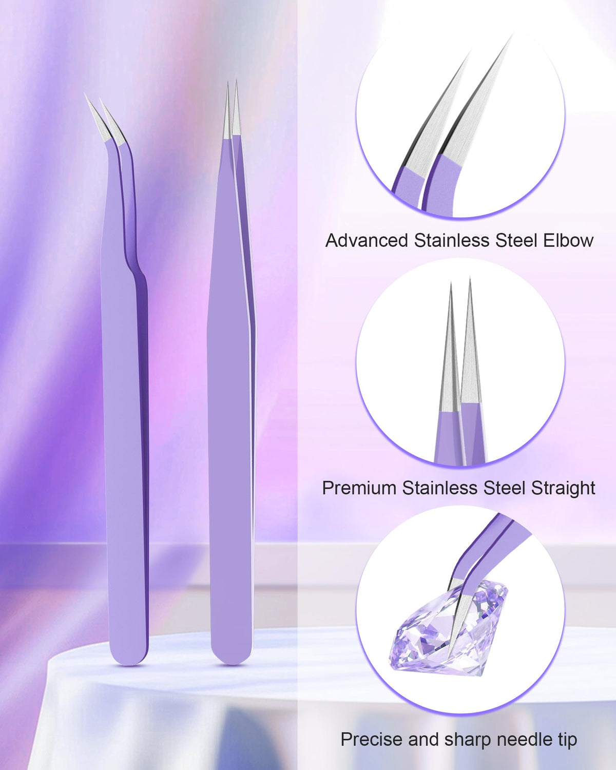 Difenni tweezer pair with extra wax tips arranged for efficient workflow