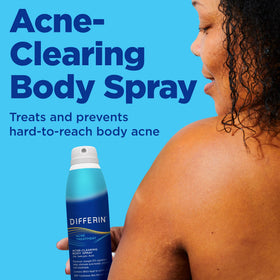 Differin close-up of 360° spray nozzle highlighting easy application
