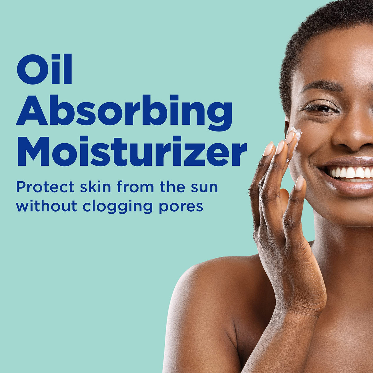 Applying Differin moisturizer to face for lightweight sun protection