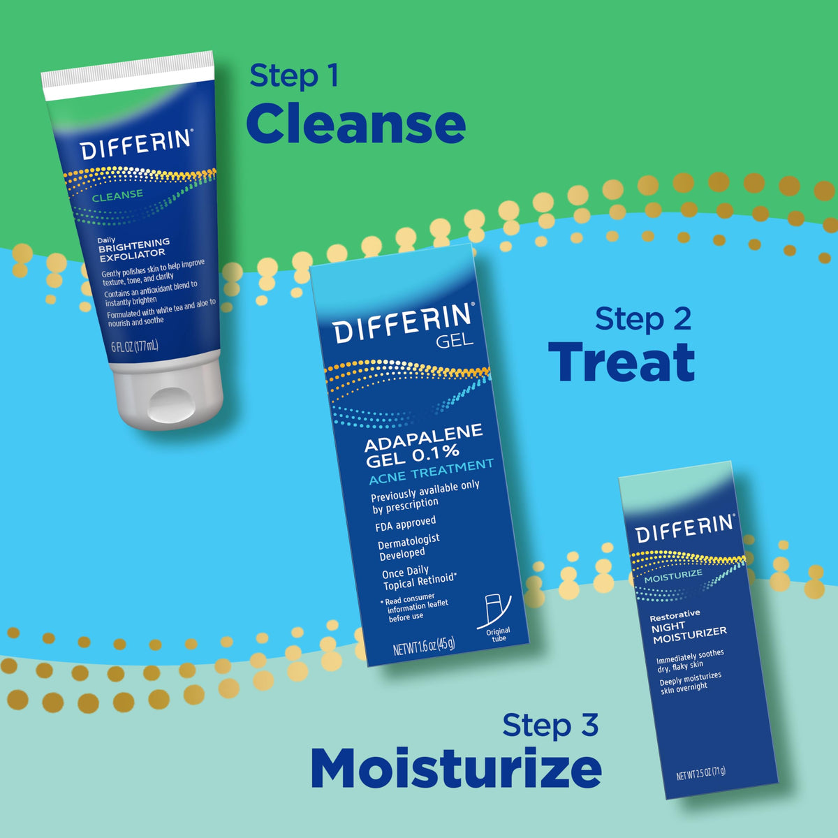 Differin dispensing pump producing lather to cleanse and refresh skin