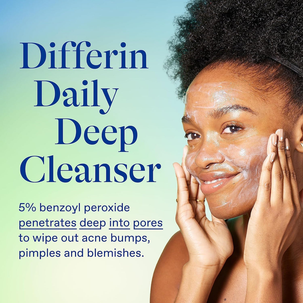 Differin gel texture on hand demonstrating smooth application benefit