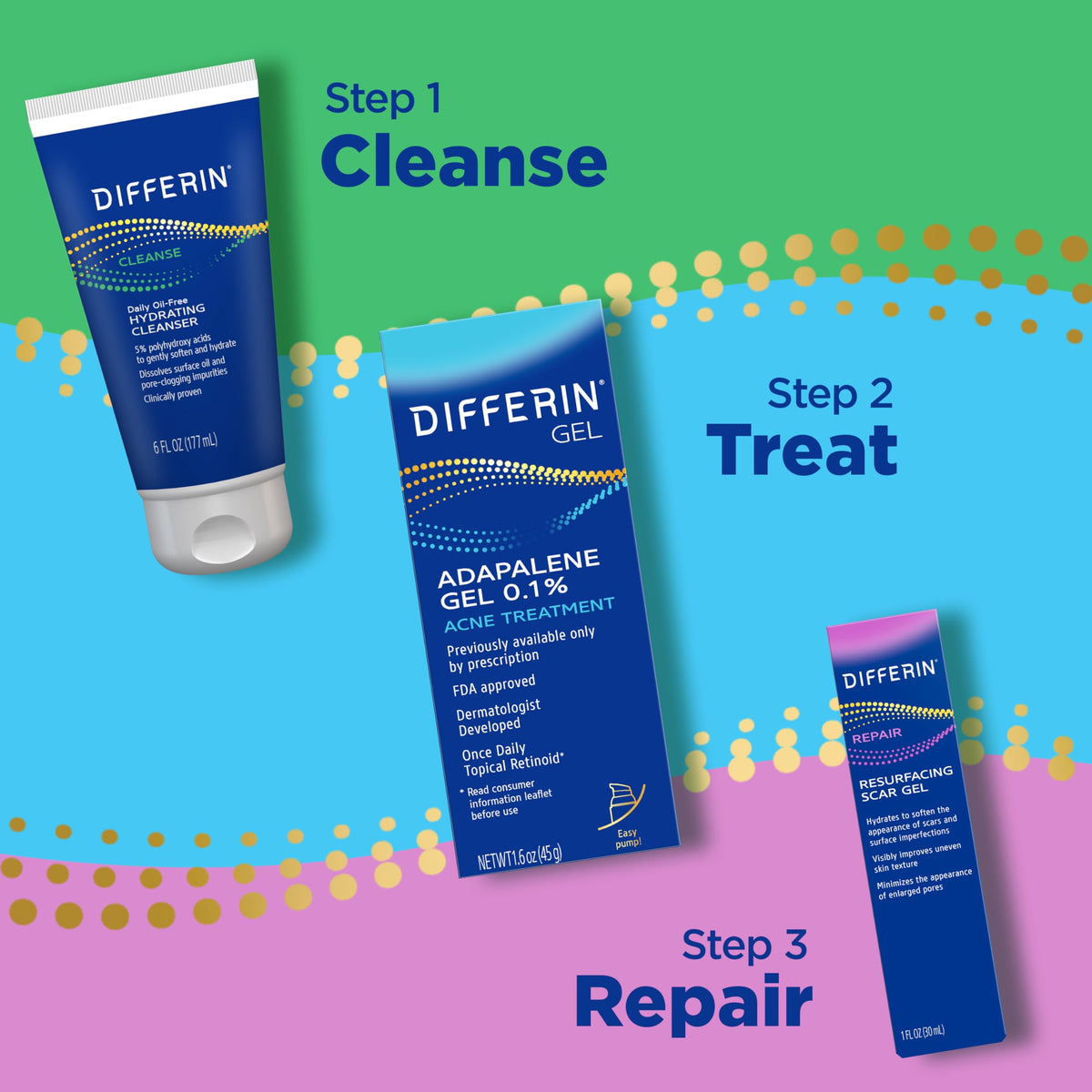 Differin ingredient label close-up highlighting key actives