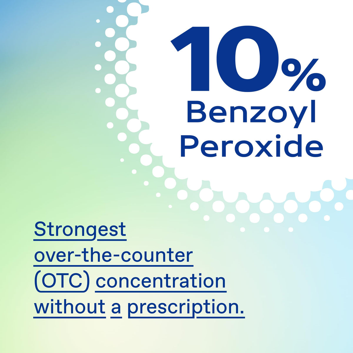 Differin ingredient label closeup highlighting benzoyl peroxide strength