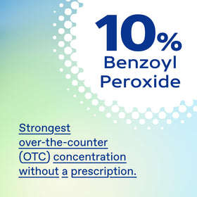 Differin ingredient label closeup highlighting benzoyl peroxide strength