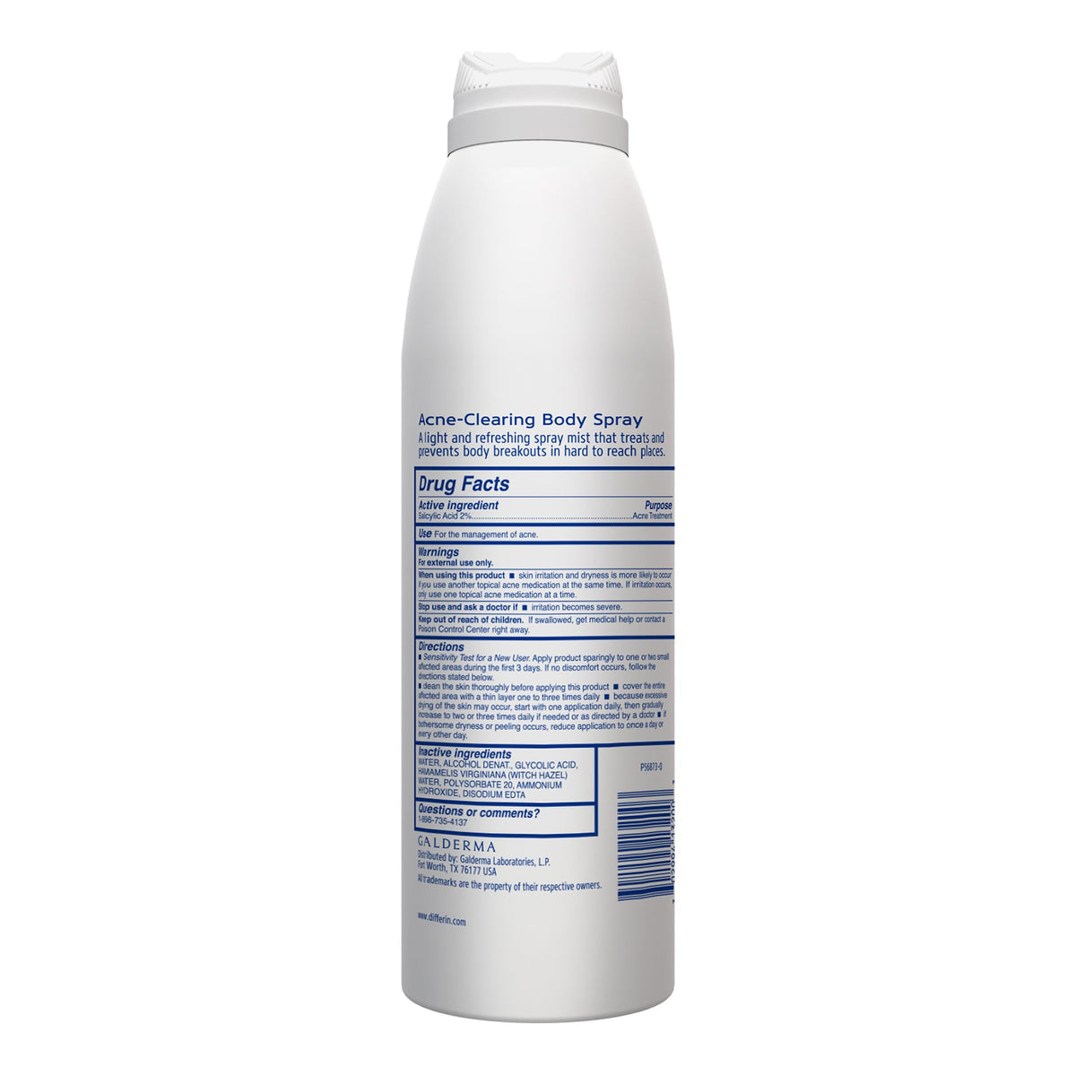 Differin ingredients label listing salicylic and glycolic acids