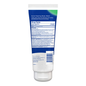 Differin bottle on bathroom vanity with towel, suggests daily routine and gentle results