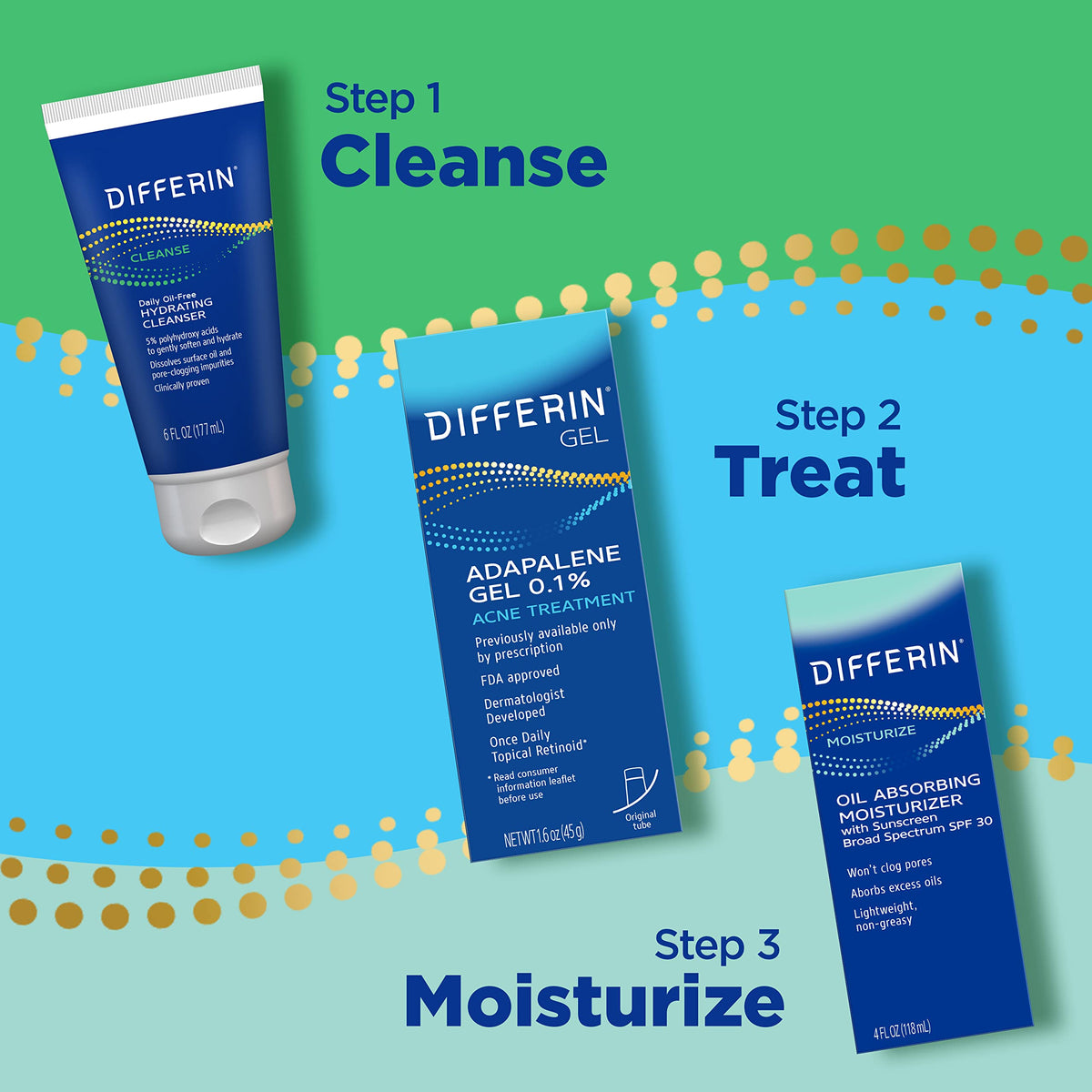 Skin with matte finish after using Differin showing reduced shine