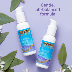 Differin moisturizer on a bathroom shelf in a lifestyle scene highlighting daily routine compatibility