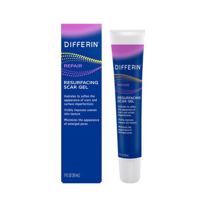 Differin front packaging showing product and clear benefits
