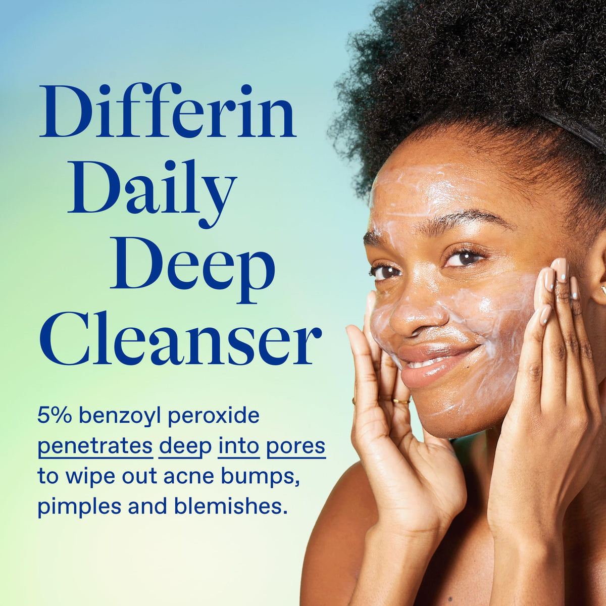 Differin texture close-up with micronized formula for deep pore delivery