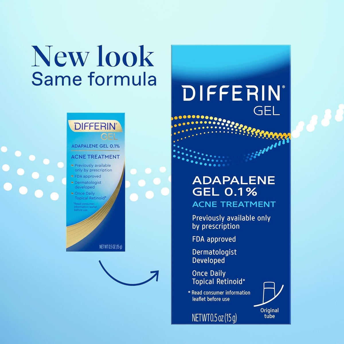Close-up of Differin gel texture illustrating lightweight, non-greasy formula