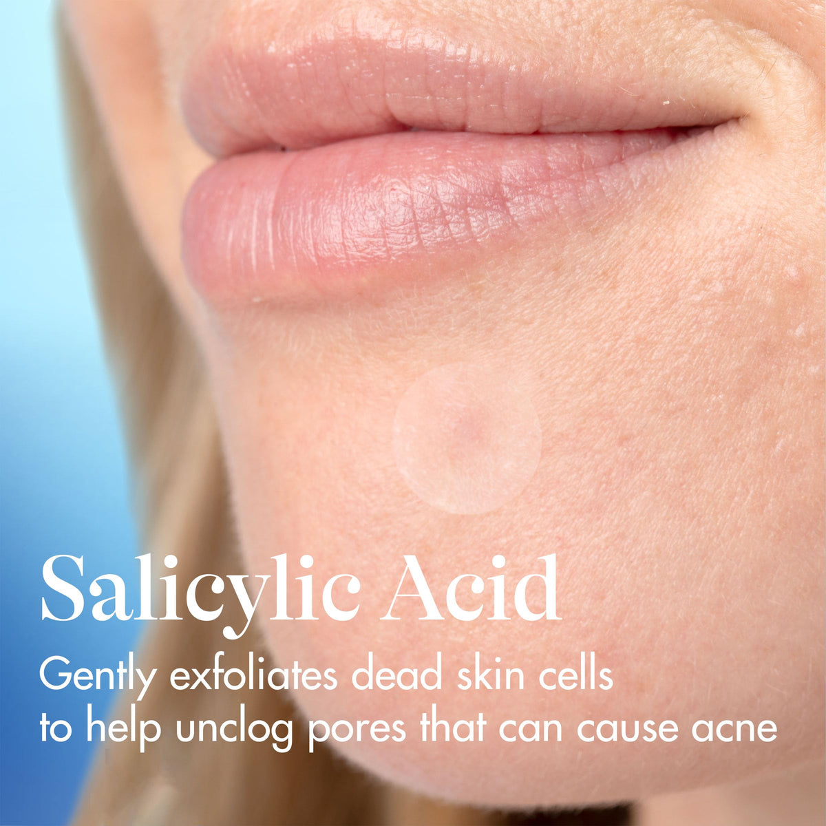 Differin gel texture detail illustrating lightweight application