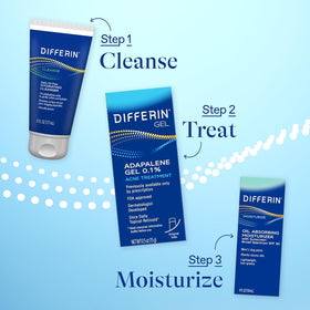 Differin compact 15g tube shown fitting into a small travel kit or pocket