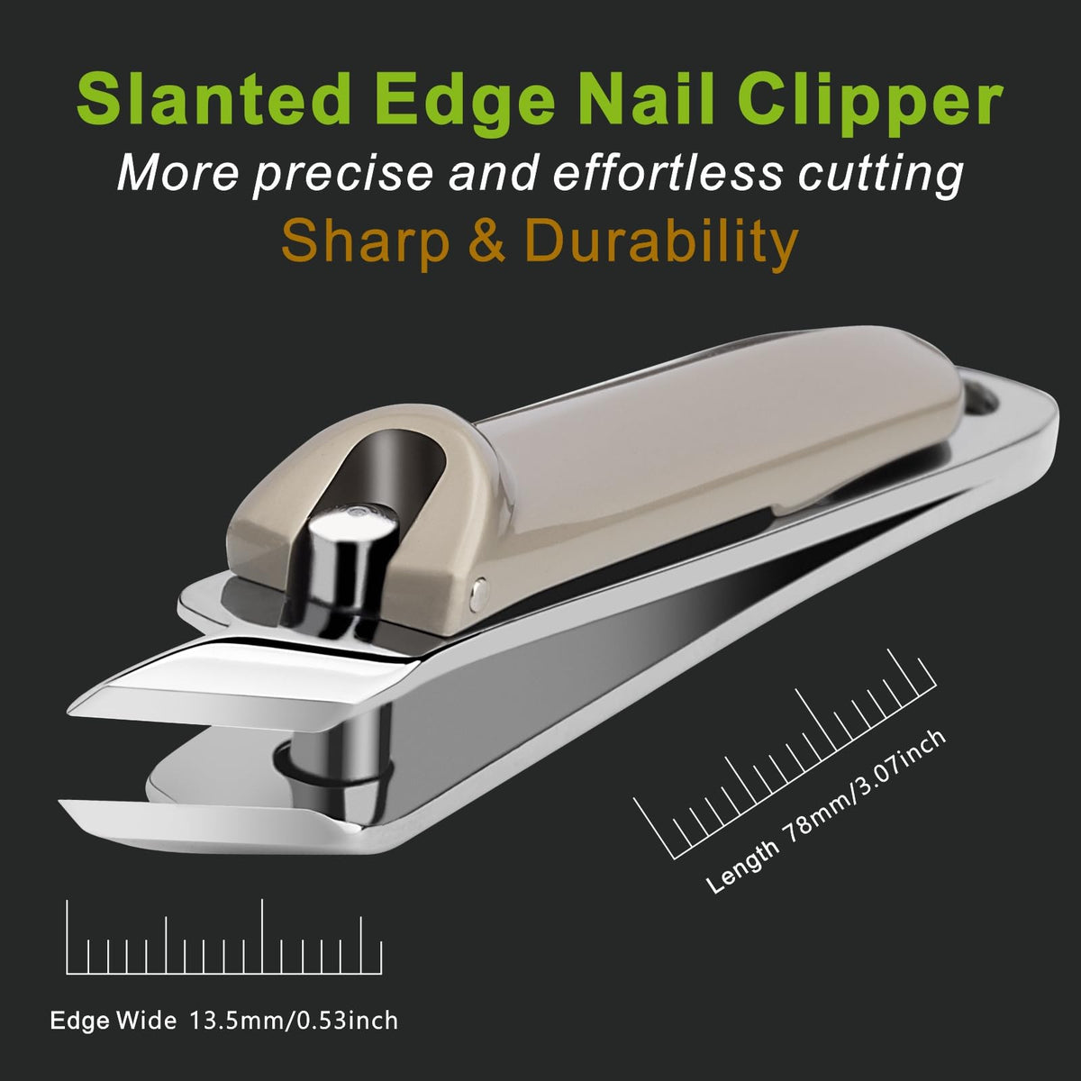 DIGNITY clippers beside a ruler showing compact portable size