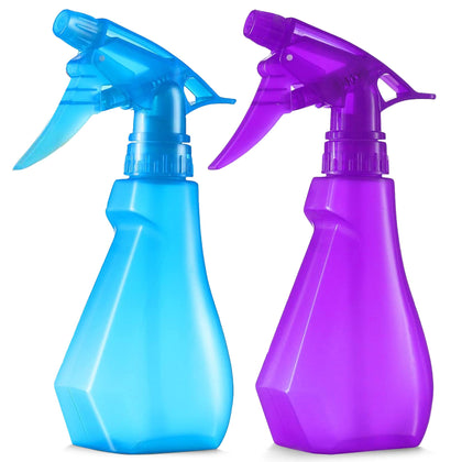 DilaBee front view of blue and purple 8oz spray bottles showing vibrant colors and compact design benefit portability