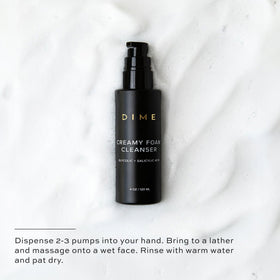 DIME cleanser on bathroom counter in lifestyle setting showing daily routine integration benefit