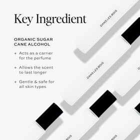 DIME cedarwood ingredient shot emphasizing woody note and long-lasting base benefit