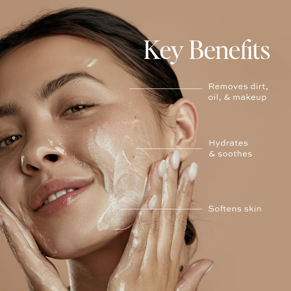 DIME cleanser dispensed on hand showing ease of use and gentle removal benefit