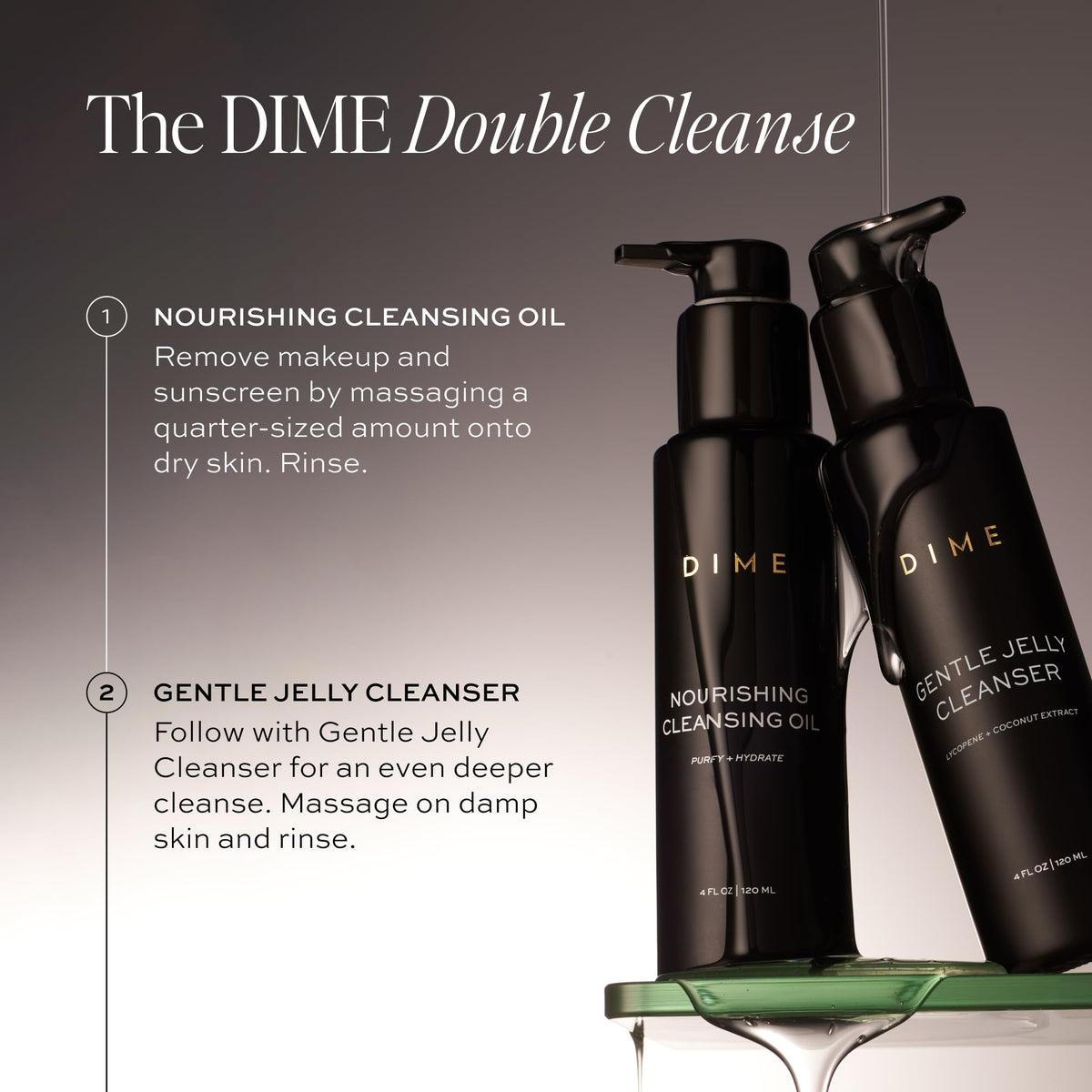 DIME cleansing oil in use removing makeup for gentle effective cleanse
