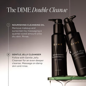 DIME cleansing oil in use removing makeup for gentle effective cleanse