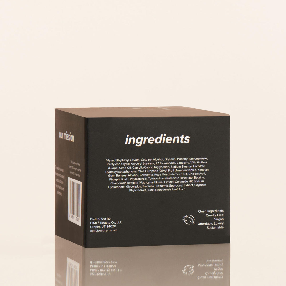 DIME cream absorbed into skin close-up showing non-greasy finish and smoothing