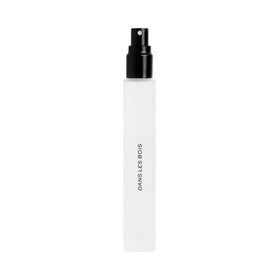 DIME Dans Les Bois front bottle showing elegant compact travel design and wearable scent