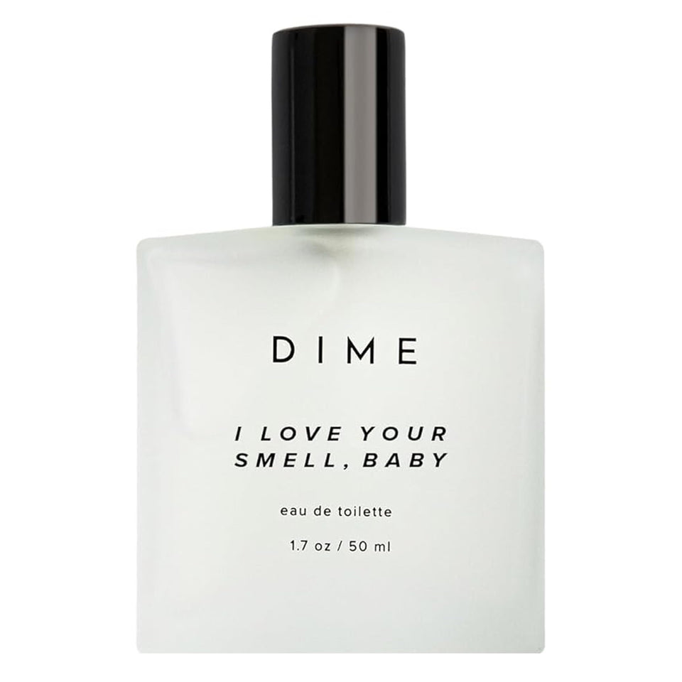 DIME front bottle portrait showing compact travel perfume and elegant design benefit portability