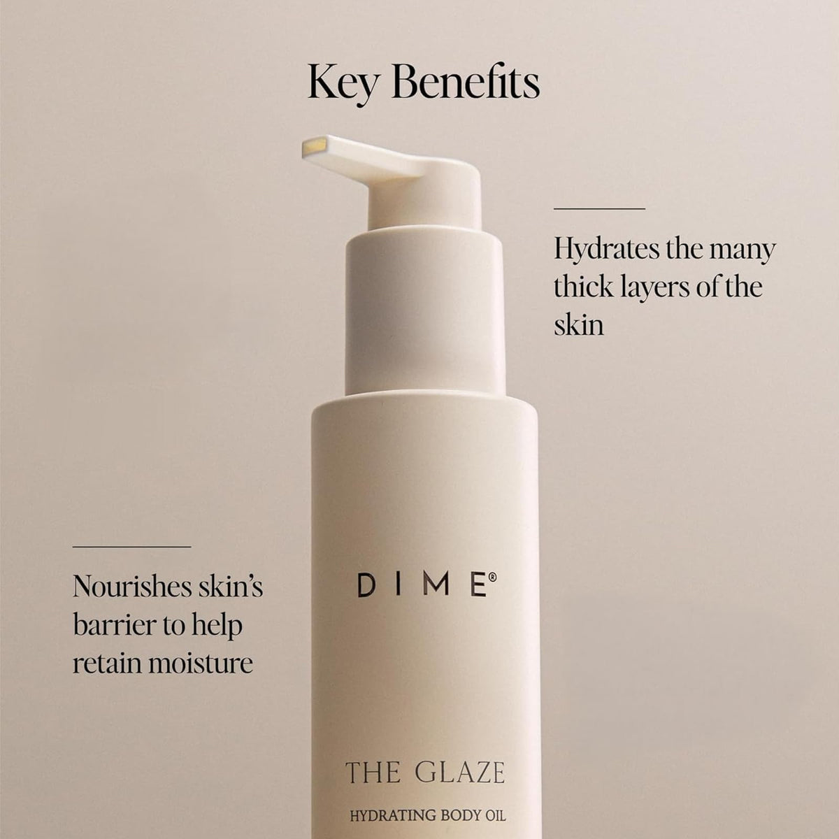 DIME oil texture drop on palm showing lightweight, non-greasy feel