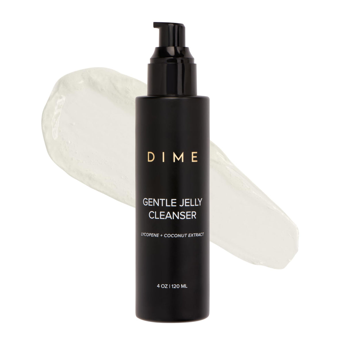 DIME gel texture close-up highlighting hydrating, non-foaming formula benefit