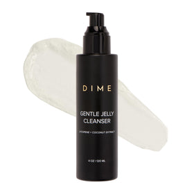 DIME gel texture close-up highlighting hydrating, non-foaming formula benefit