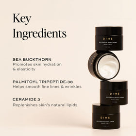 DIME label close-up showing ingredients and clean-beauty certifications
