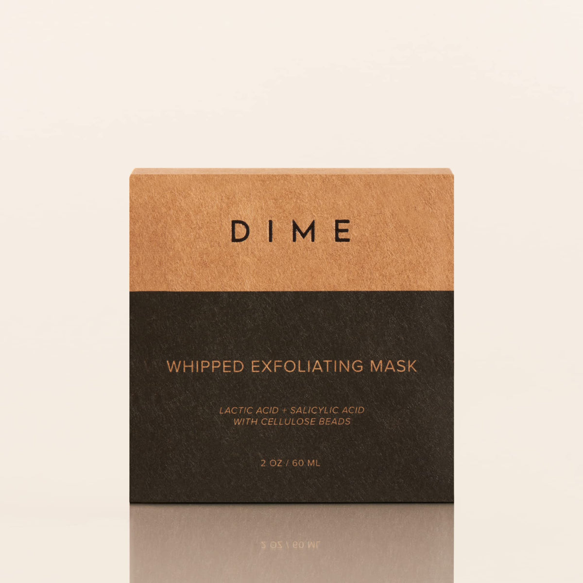 DIME mask staged on bathroom shelf conveying spa-like routine and daily use benefit
