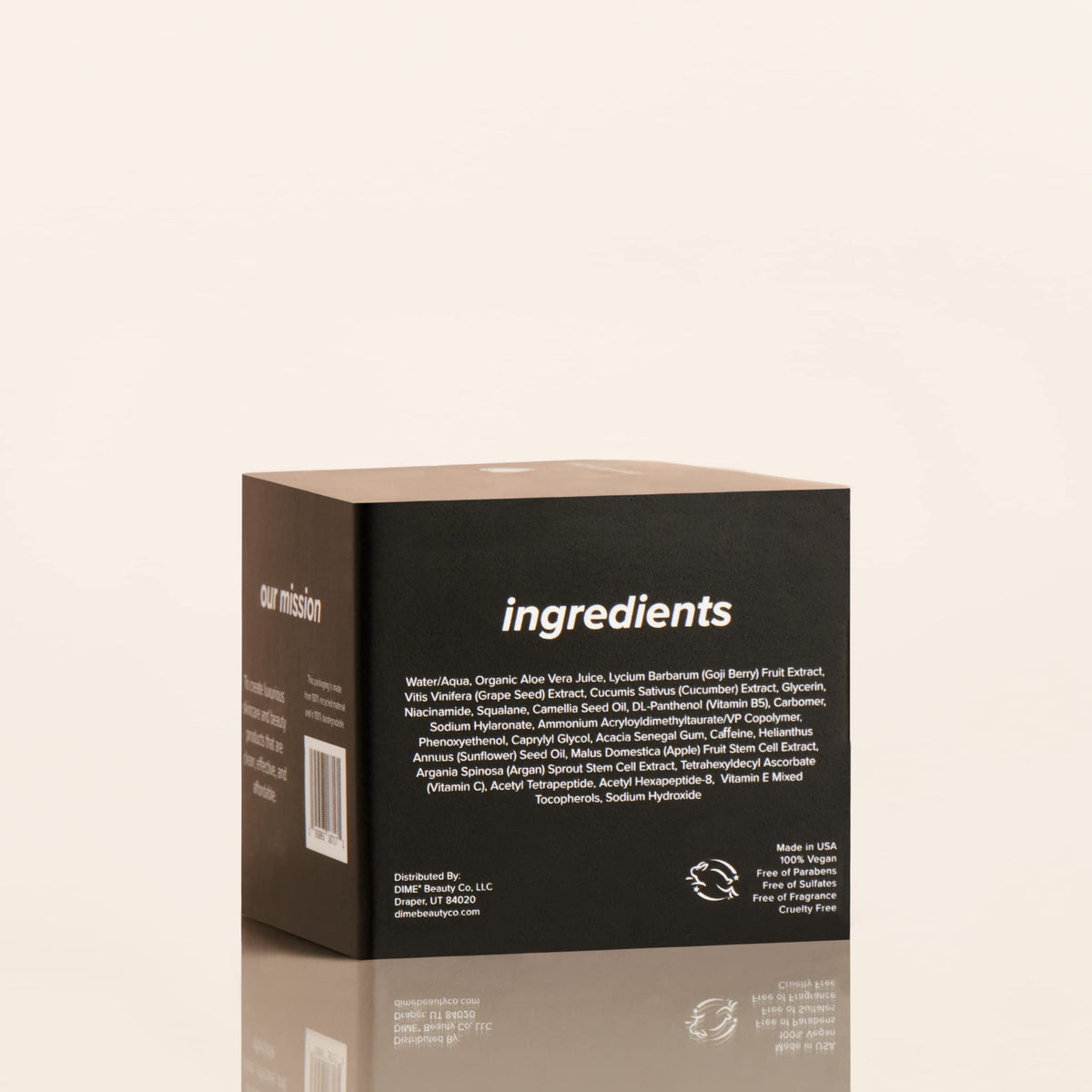 DIME sustainable packaging detail showing eco-conscious design and trust