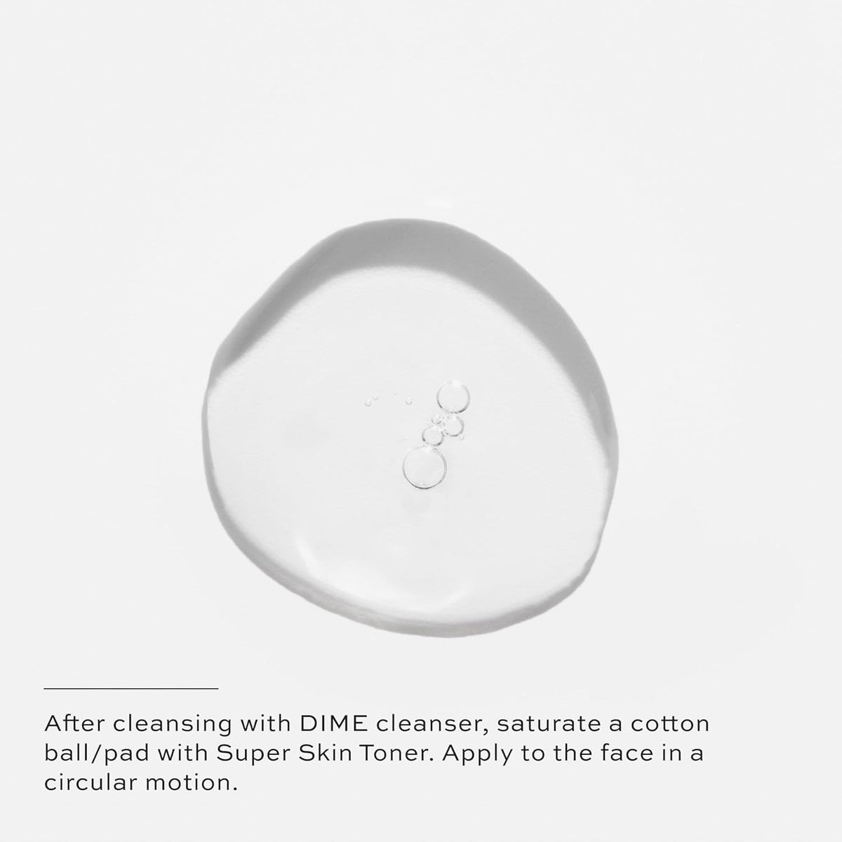 DIME toner staged with cleanser showing toner’s role in skincare routine