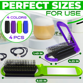DIMROM close-up of folded brush highlighting compact size and travel convenience