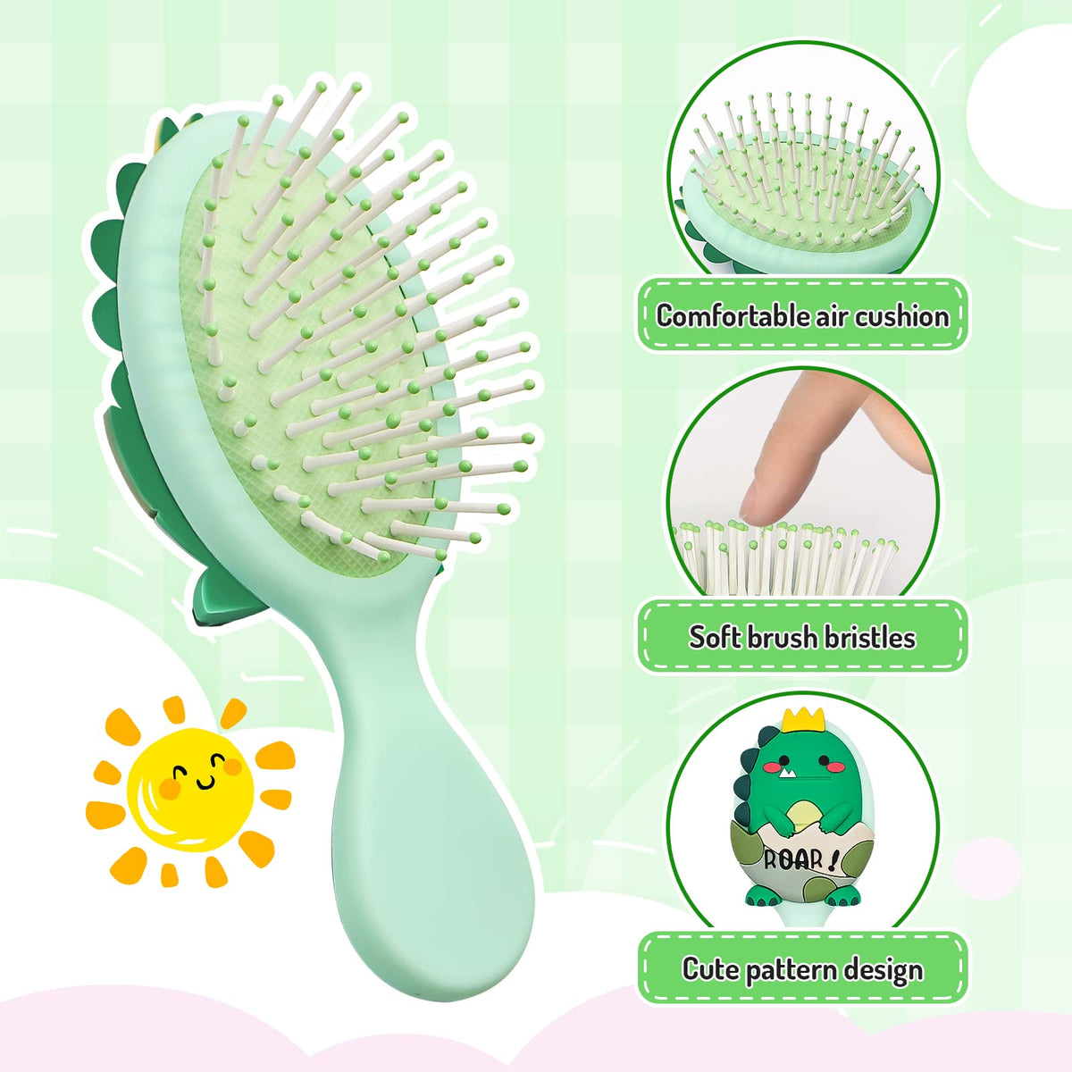 dinatis bristles closeup flexible nylon teeth reduce pulling