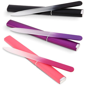 Diodiva front packaging showing three glass files and cases for neat storage
