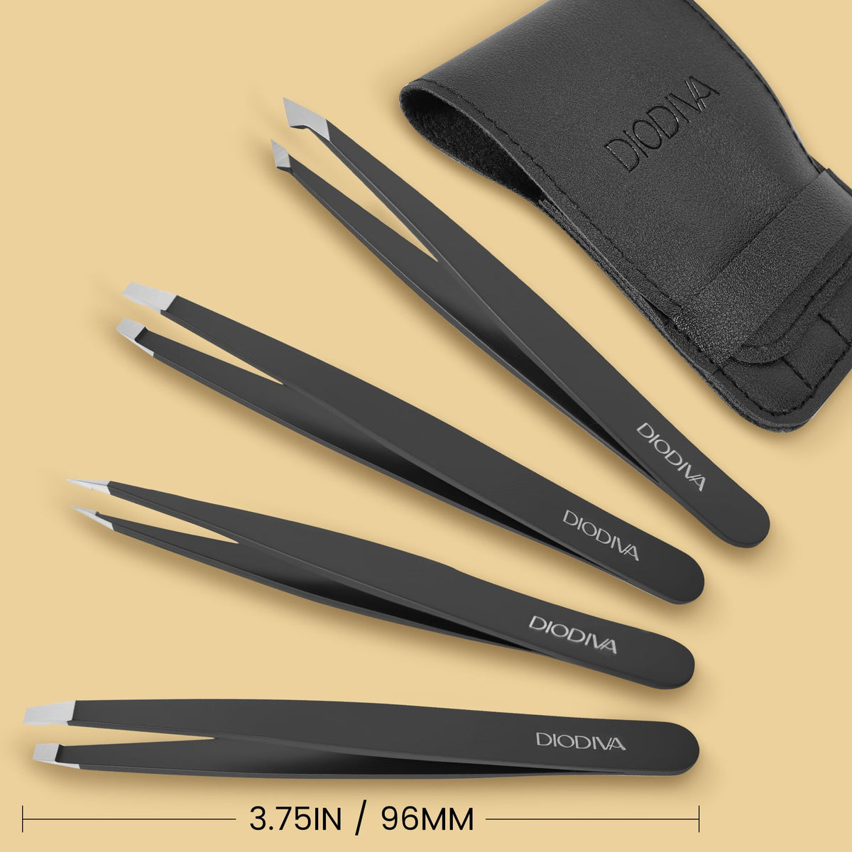 Diodiva tweezers on bathroom vanity demonstrating everyday grooming ease