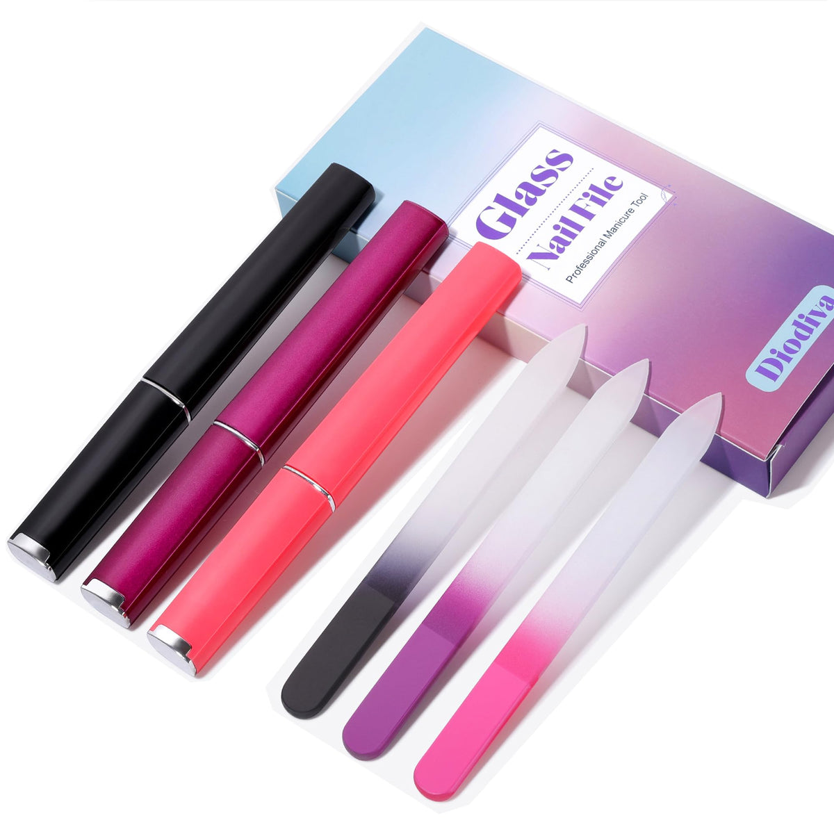 Diodiva file inside travel pouch ready to carry for grooming on-the-go