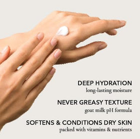 Dionis label close-up spotlighting goat milk and clean-ingredient benefits